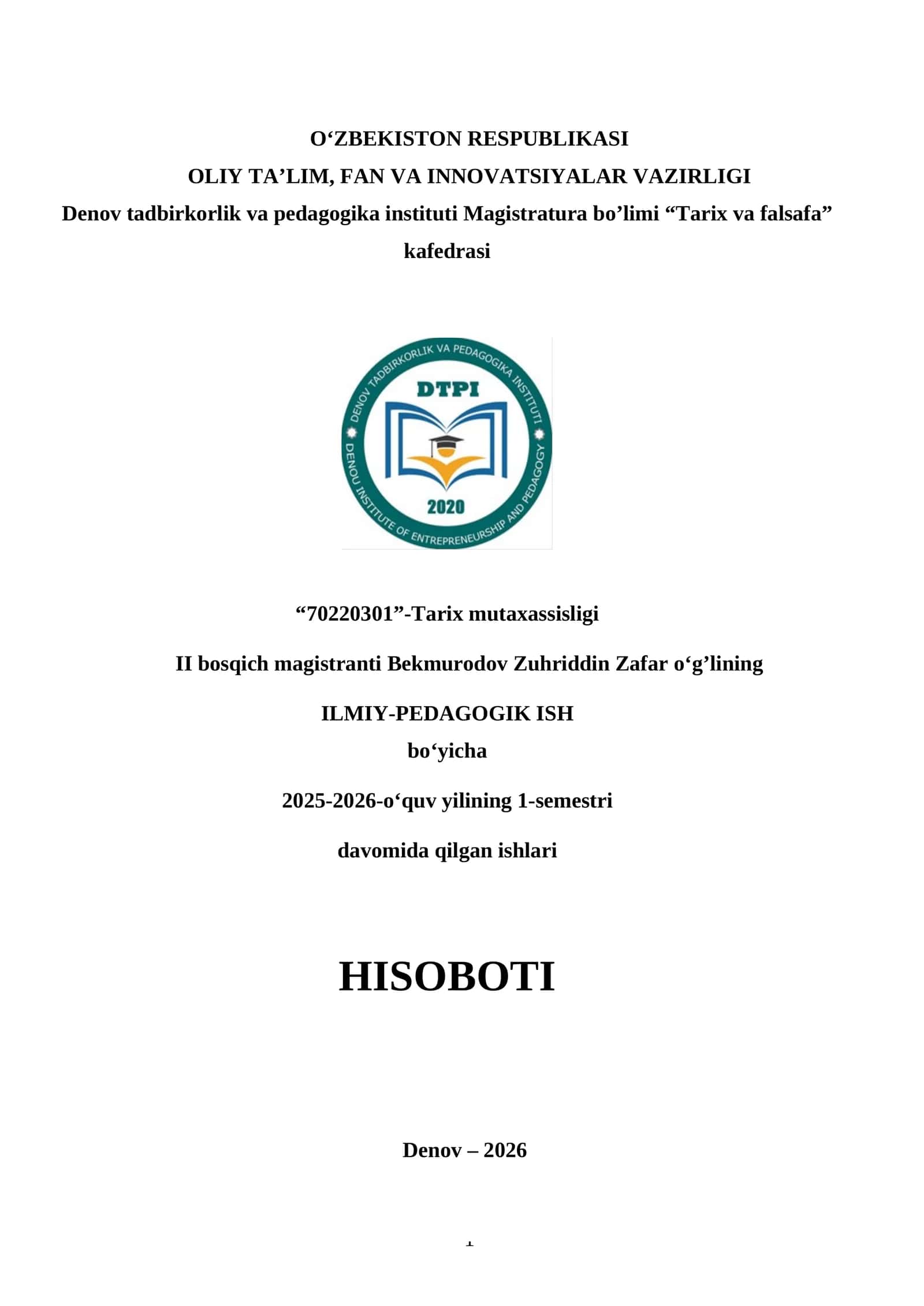 ILMIY-PEDAGOGIK ISH 1
