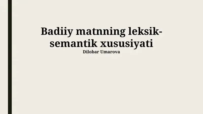 Adabiy Matnning Leksik-Semantik Xususiyatlari 1