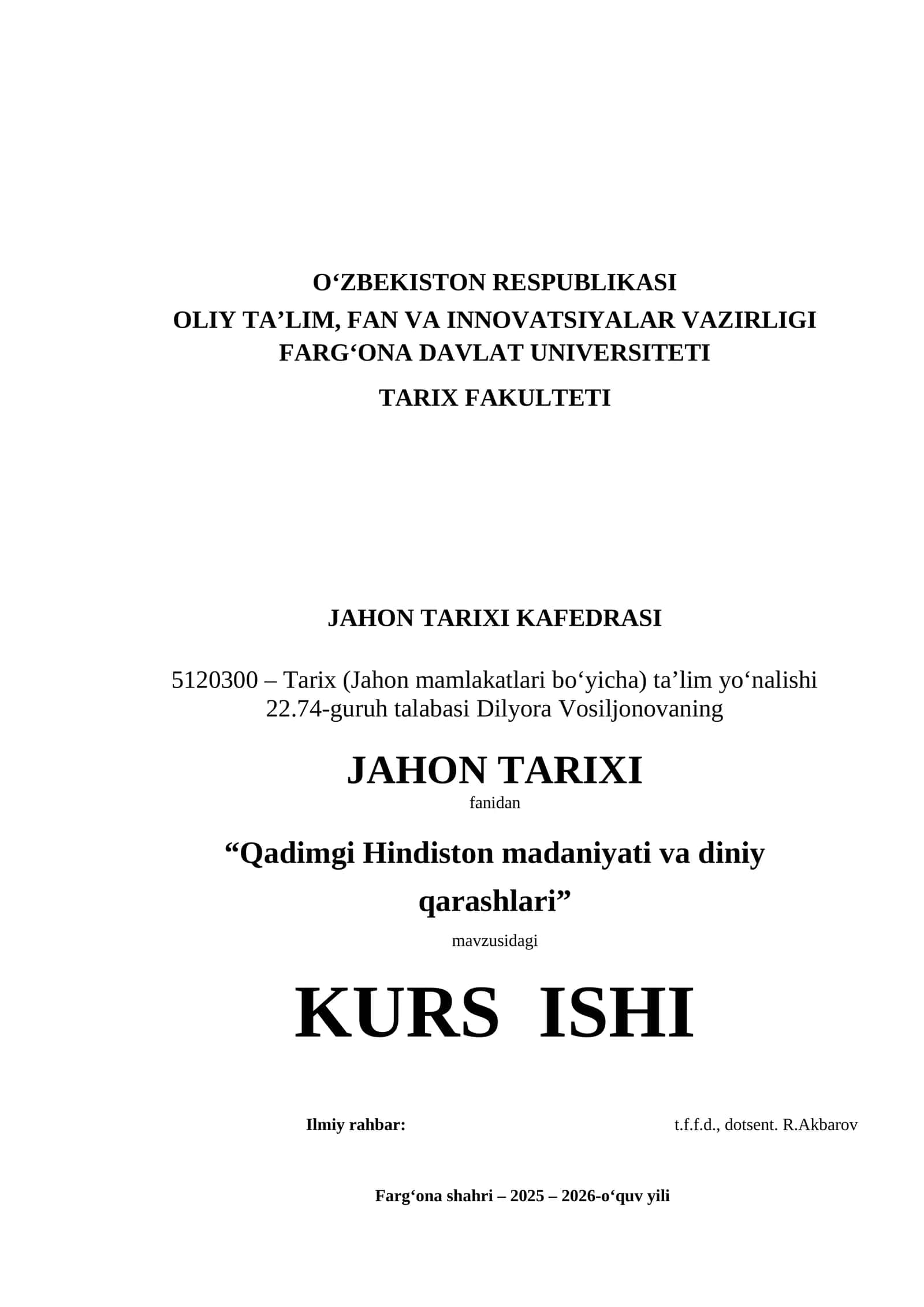 Qadimgi Hindiston madaniyati va diniy qarashlari 1