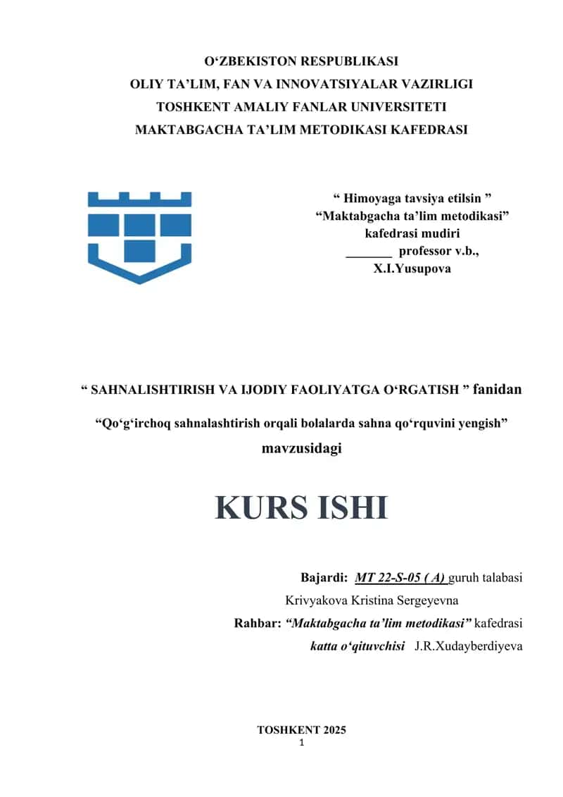 Qoʻgʻirchoq sahnalashtirish orqali bolalarda sahna qoʻrquvini yengish 1