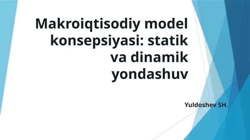 Makroiqtisodiy model konsepsiyasi 1