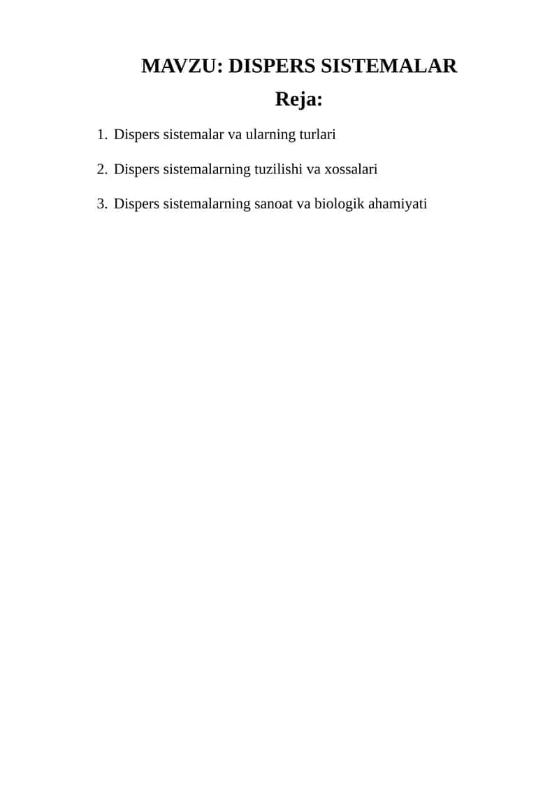 DISPERS SISTEMALAR 1
