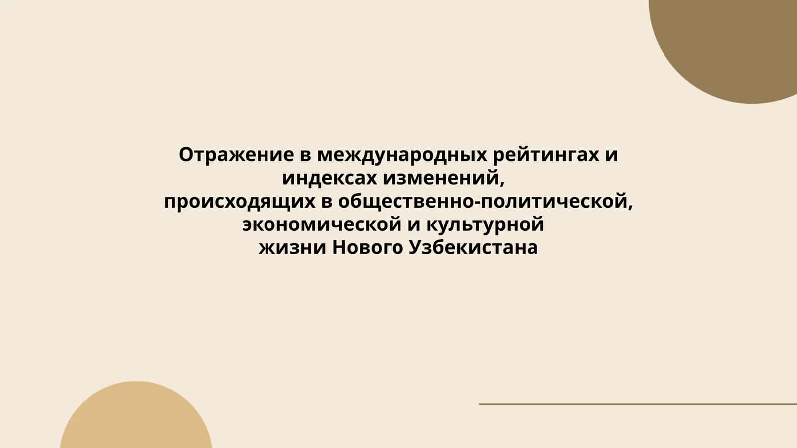Отражение в международных рейтингах и индексах изменений 1