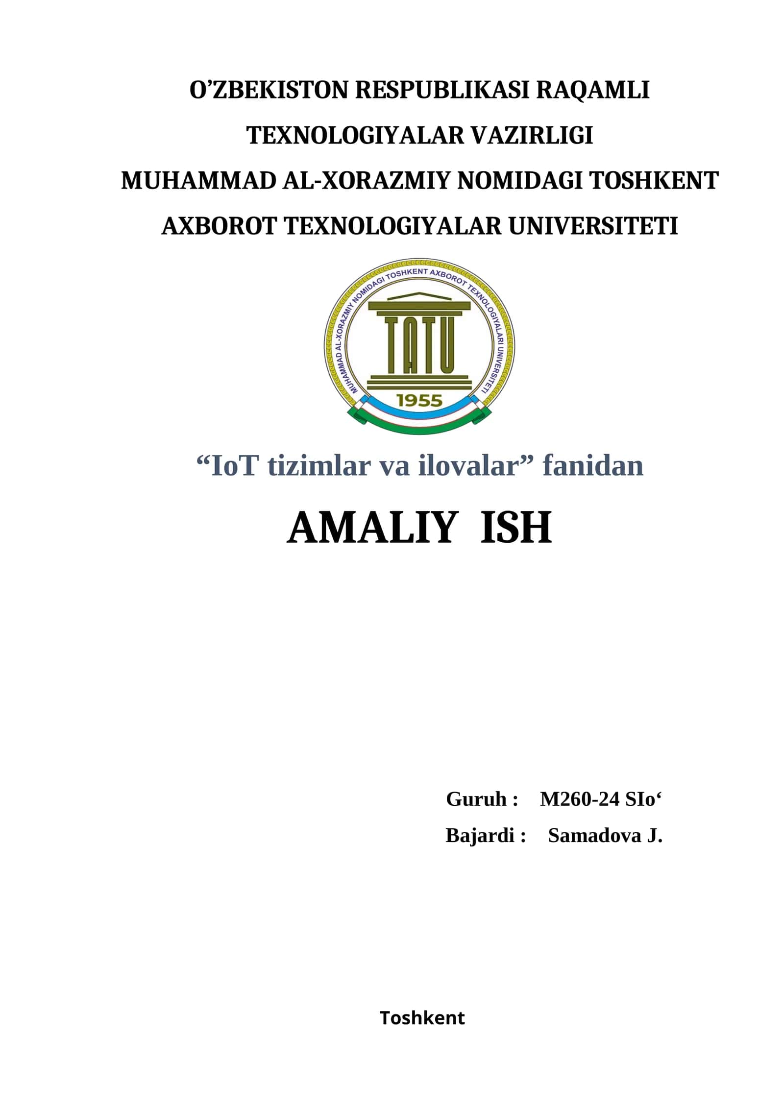 Bir va to’rt razryadli yetti segmentli indikatorlardan foydalanish va raqamlarni indikatorga chiqarish. 8x8 yorug’lik diodli matritsani boshqarish 1