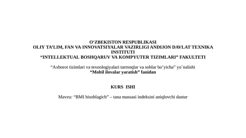 BMI hisoblagich 1