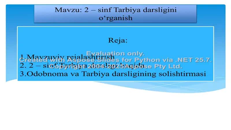 2-sinf Tarbiya darsligini o‘rganish 1