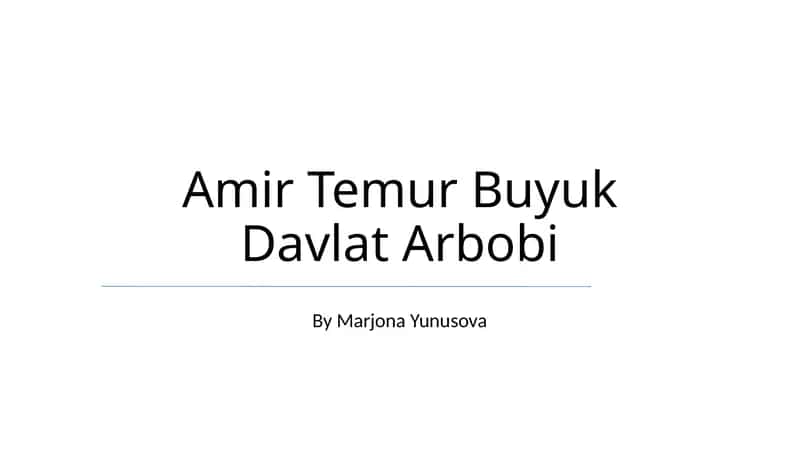 Amir Temur Buyuk Davlat Arbobi 1