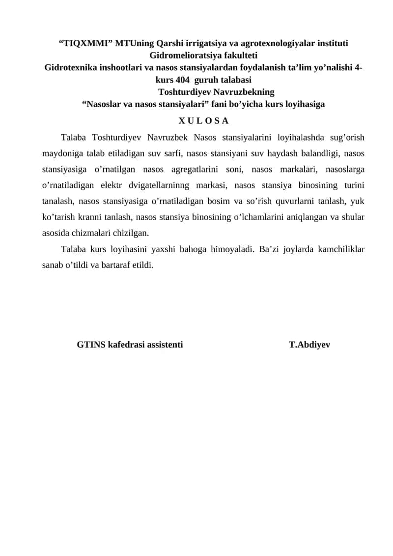 Nasoslar va nasos stansiyalari 1