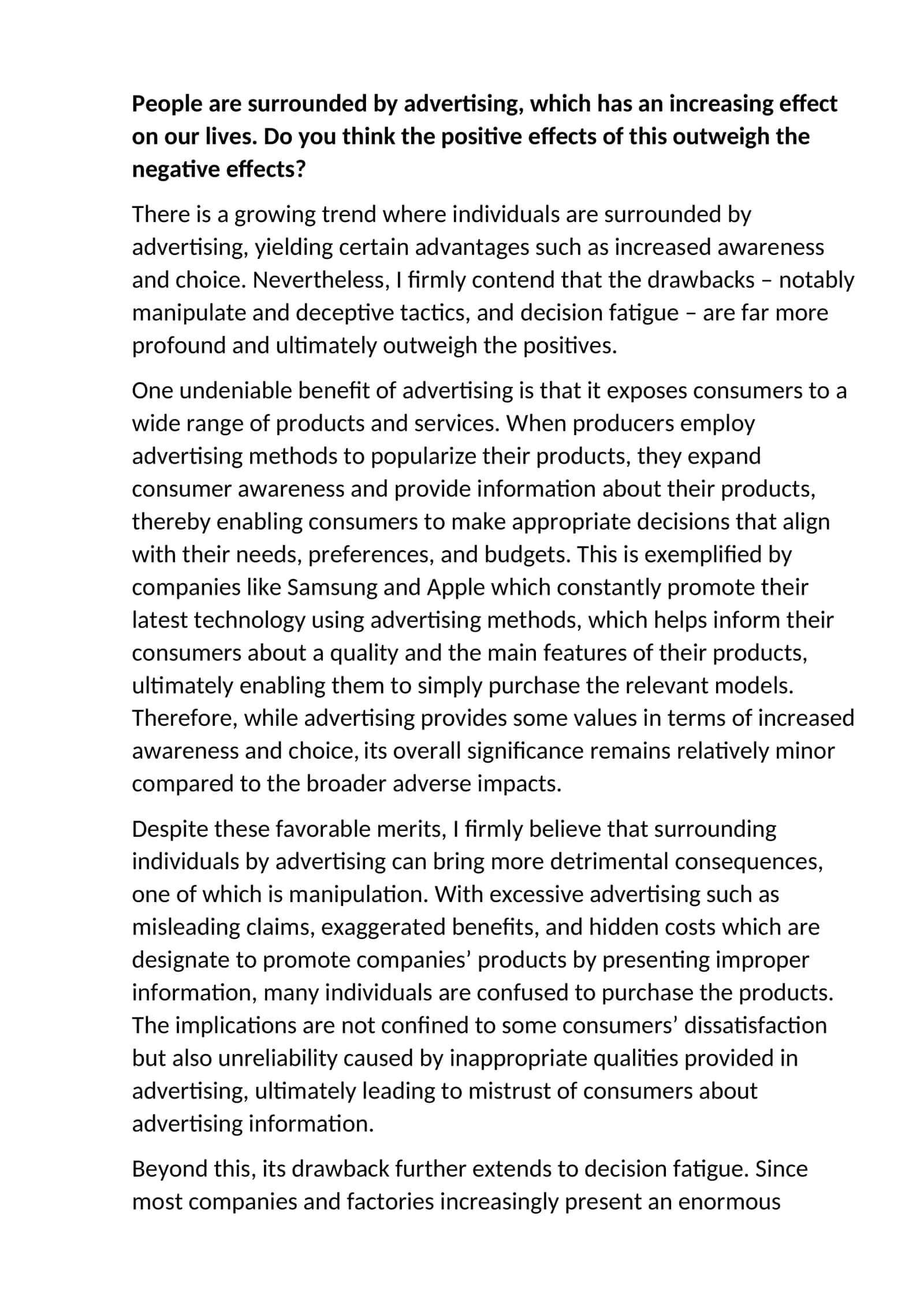 Advertising Effects on Consumers 1