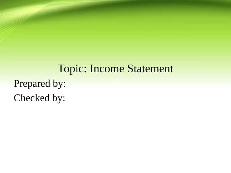 Income Statement 1