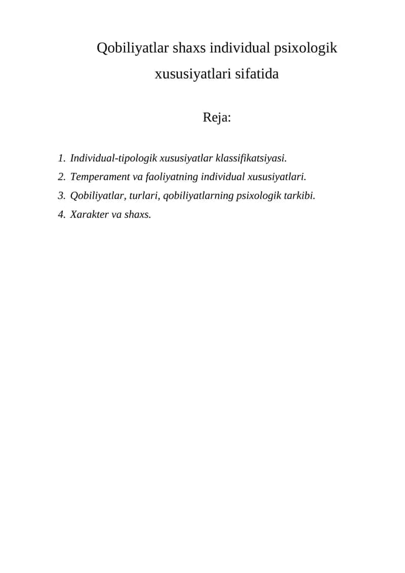 Qobiliyatlar shaxs individual psixologik xususiyatlari sifatida 1