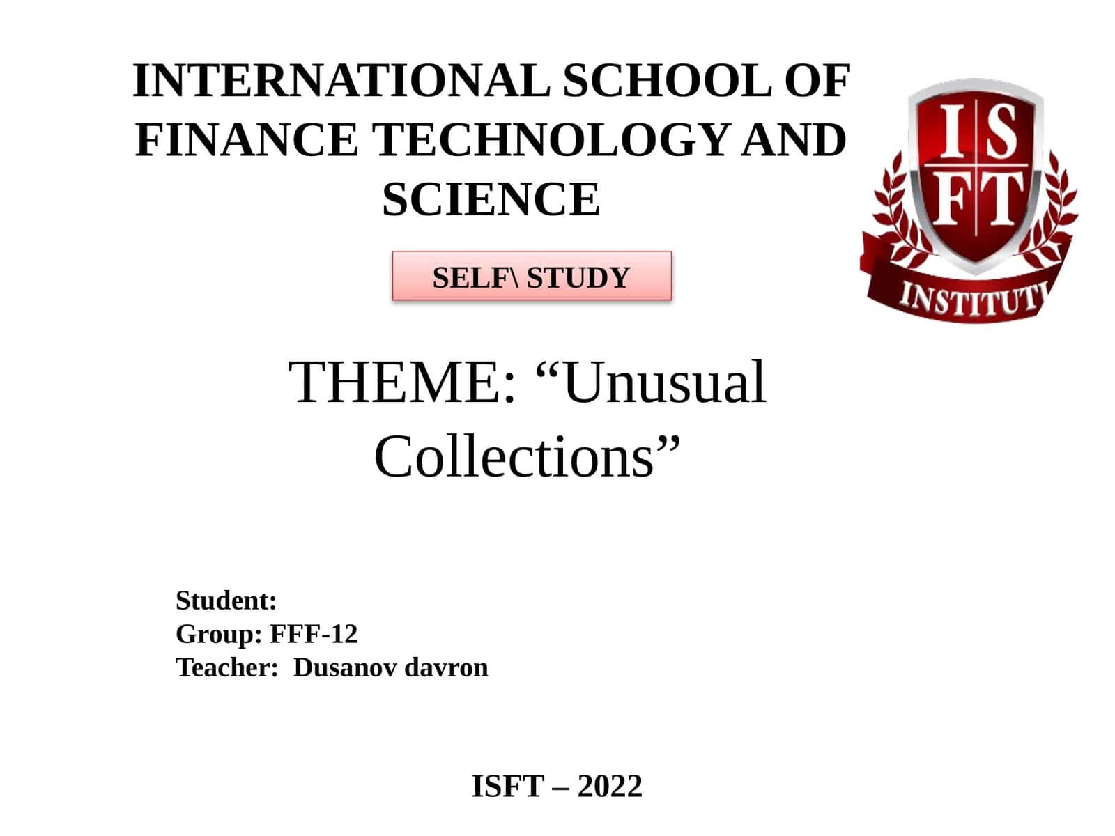 ISFT - 2022 1