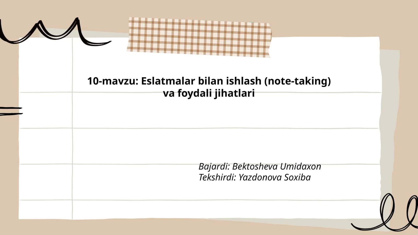 Eslatmalar bilan ishlash (note-taking) va foydali jihatlari 1
