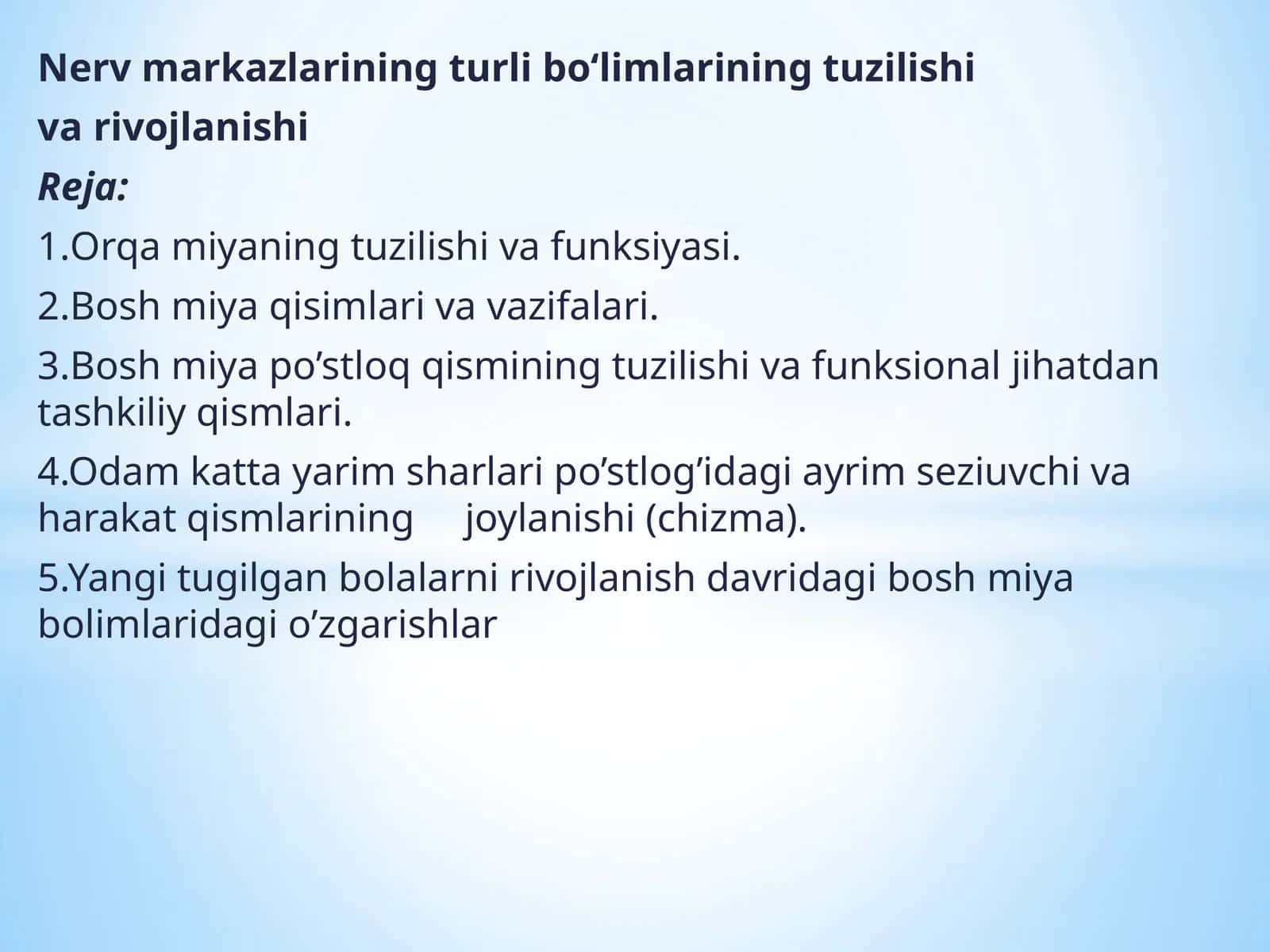 Nerv markazlarining turlibo‘limlari 1