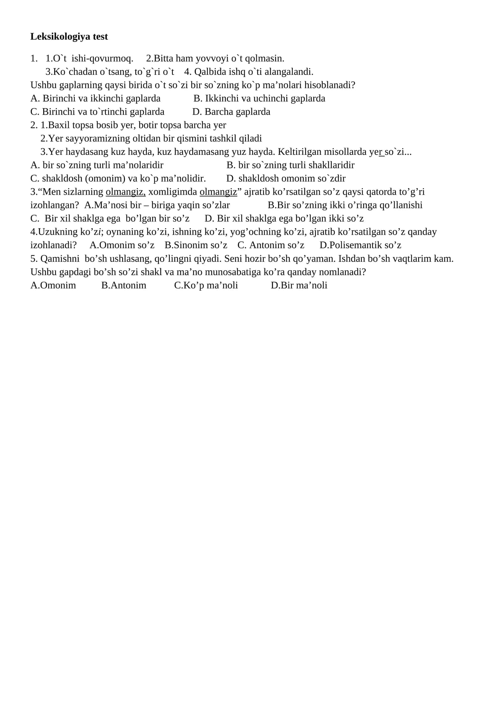 Leksikologiya test 1