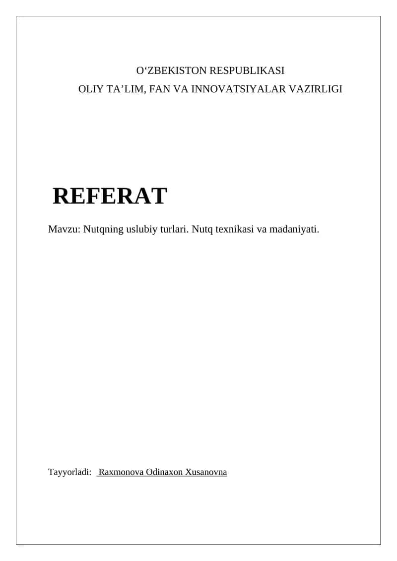Nutqning uslubiy turlari, Nutq texnikasi va madaniyati 1