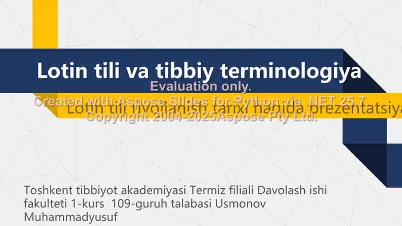 Lotin tilining tibbiyotdagi ahamiyati 1