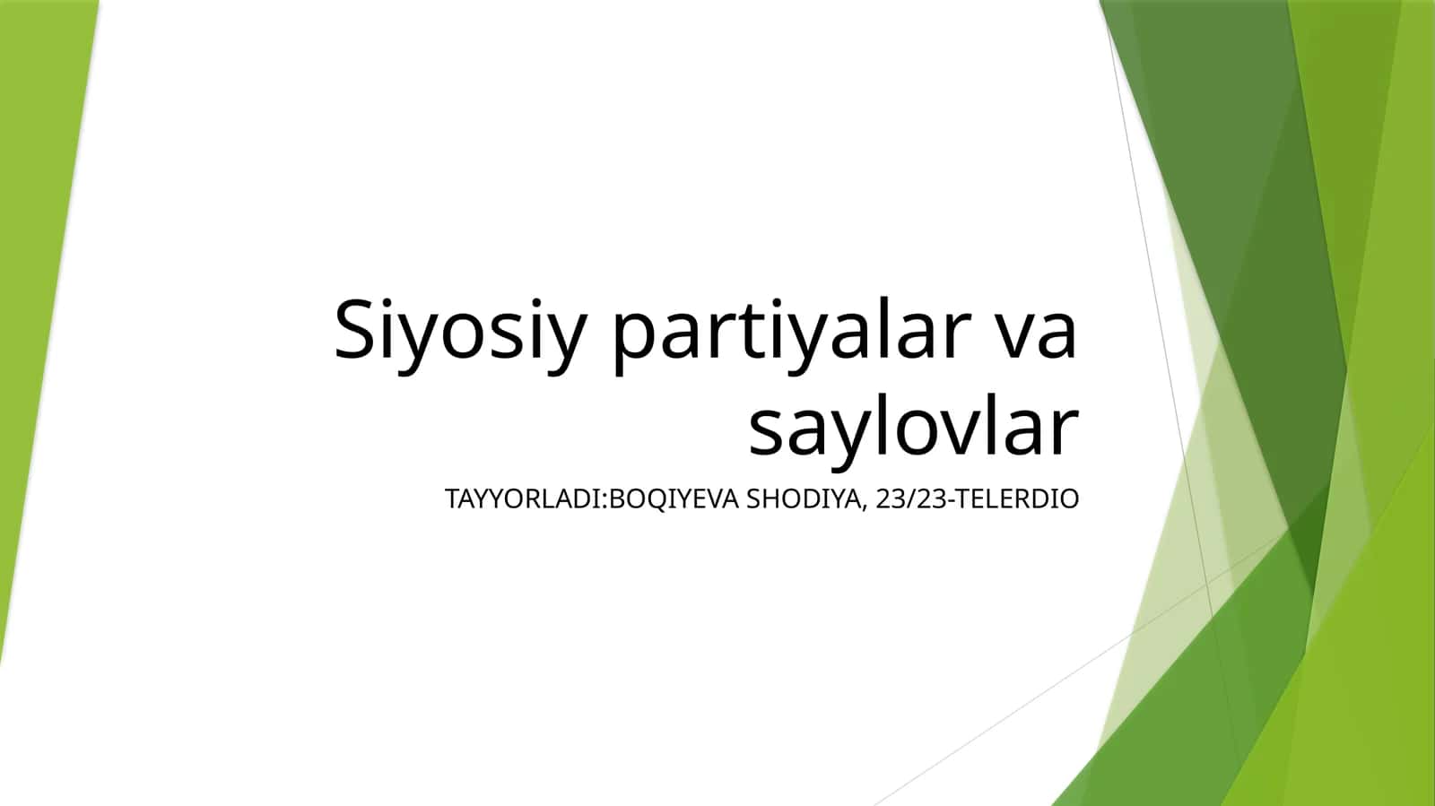 Siyosiy partiyalar va saylovlar 1
