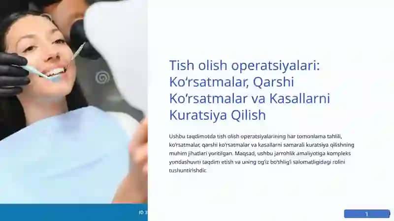 Tish olish operatsiyalari: Ko‘rsatmalar, Qarshi Ko‘rsatmalar va Kasallarni Kuratsiya Qilish