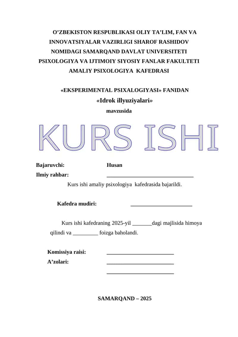 Idrok illyuziyalari kurs ishi 1