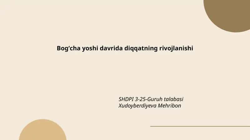 Diqqatning rivojlanishi 1