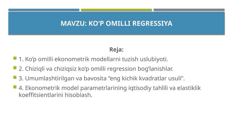 KO‘POMILLI regressiya 1
