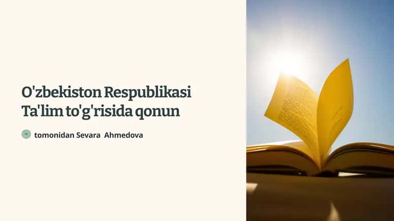 O'zbekiston Respublikasi Ta'lim to'g'risida qonun 1