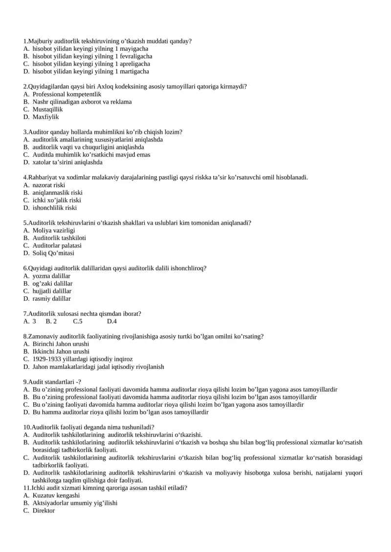 Auditorlik tekshiruvi 1