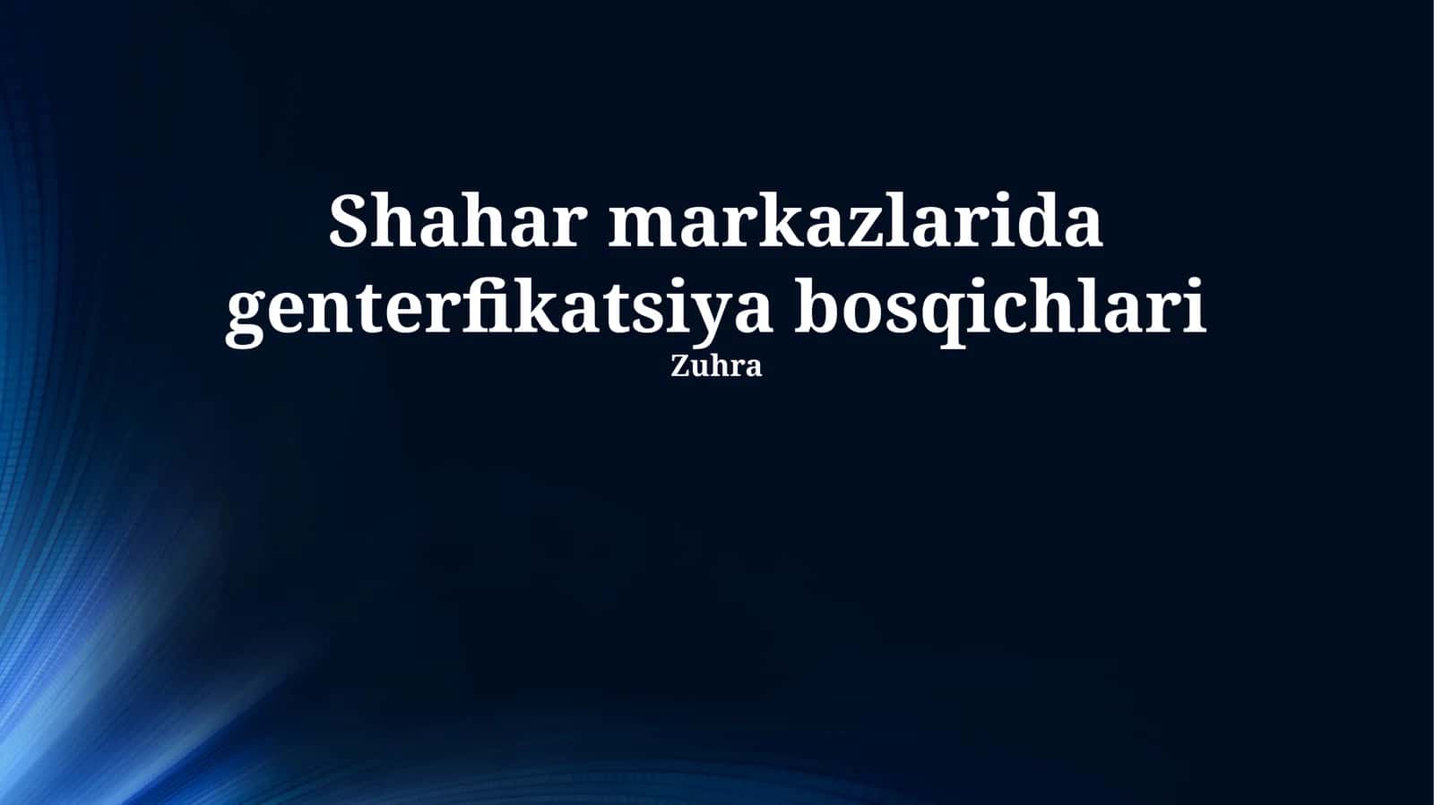 Gentrifikatsiya bosqichlari 1