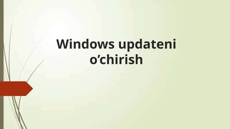 Windows updateni o’chirish 1
