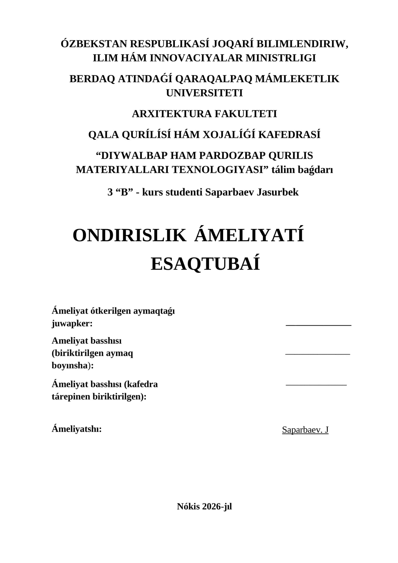 DIYWALBAP HAM PARDOZBAP QURILIS MATERIYALLARI TEXNOLOGIYASI 1
