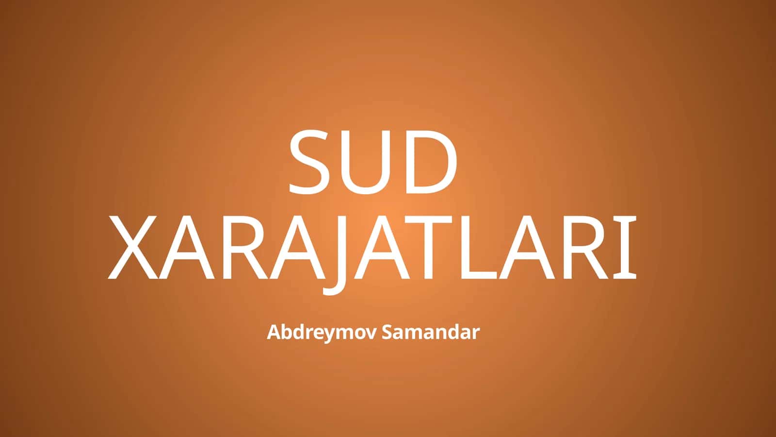 SUD XARAJATLARI 1