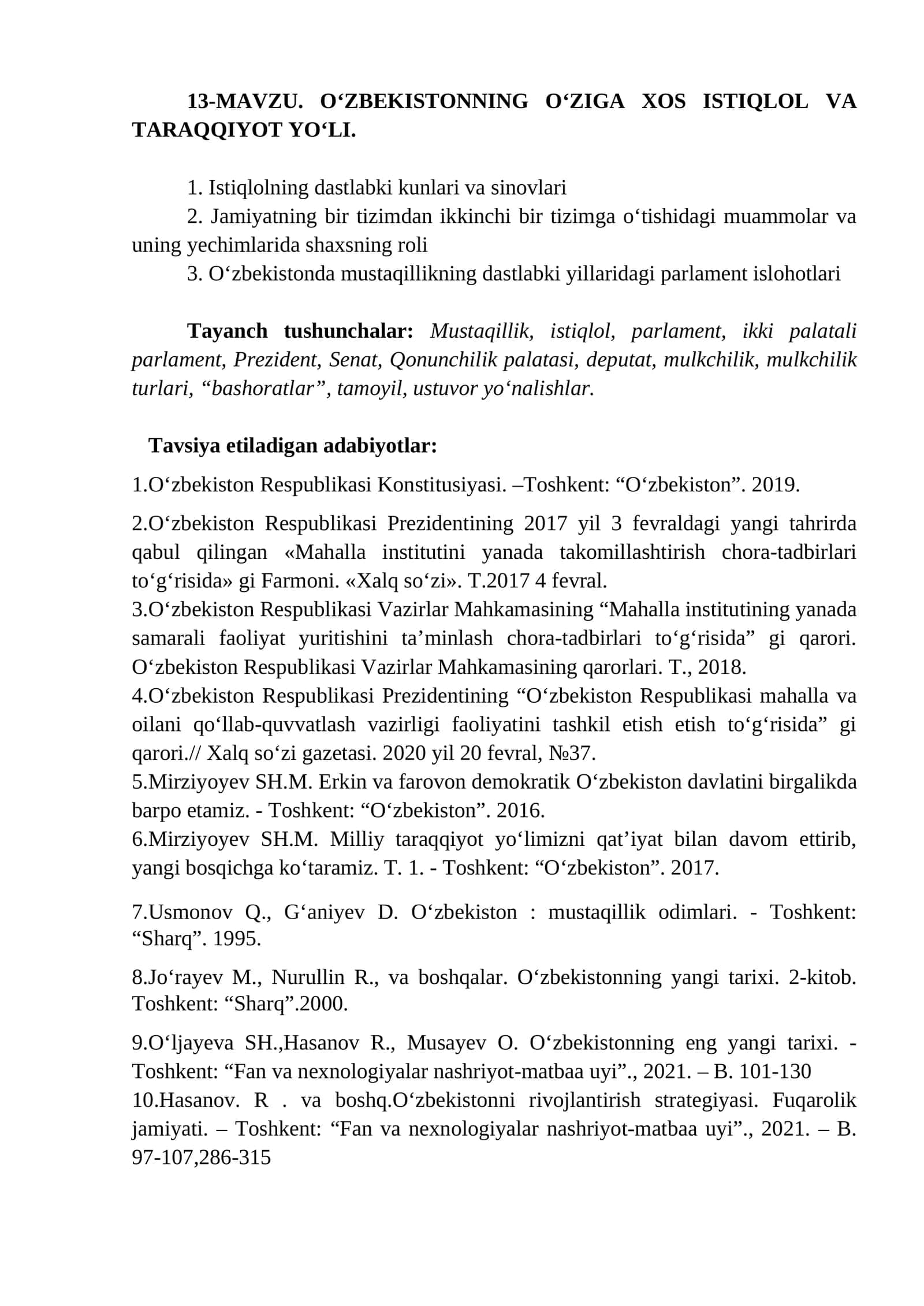 О‘ZBEKISTONNING О‘ZIGA XOS ISTIQLOL VA TARAQQIYOT YО‘LI 1