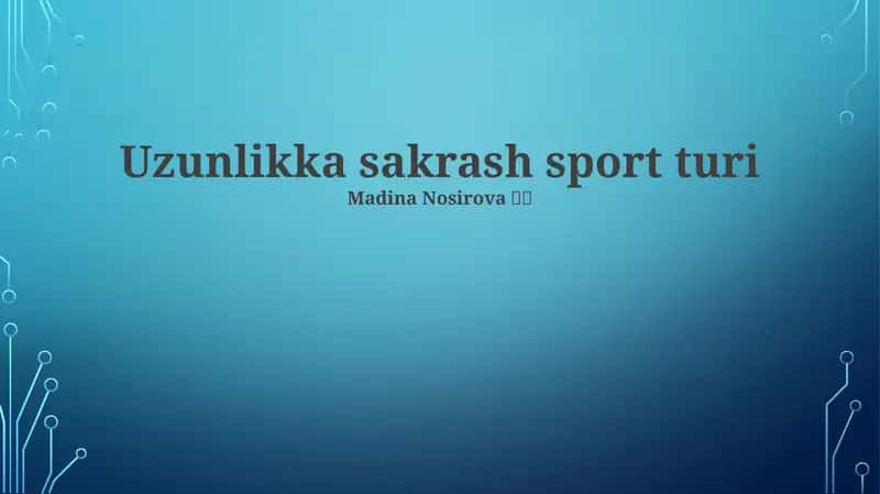 Uzunlikka sakrash sport turi 1