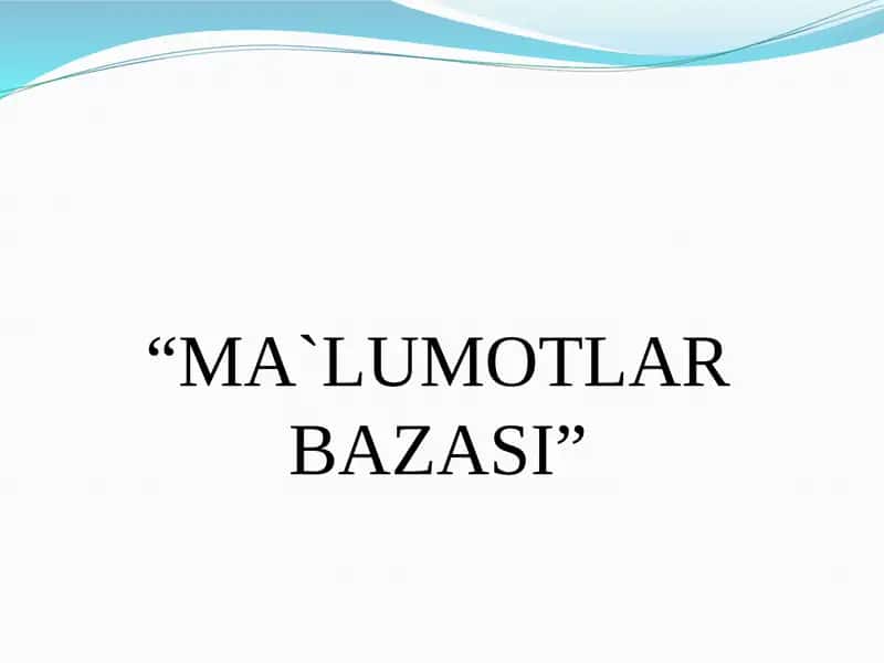 Avtomatlashtirilgan axborot tizimlari 1
