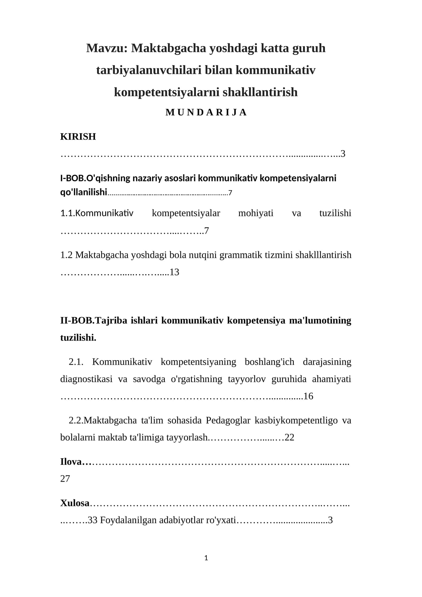 Maktabgacha yoshdagi katta guruh tarbiyalanuvchilari bilan kommunikativ kompetentsiyalarni shakllantirish 1