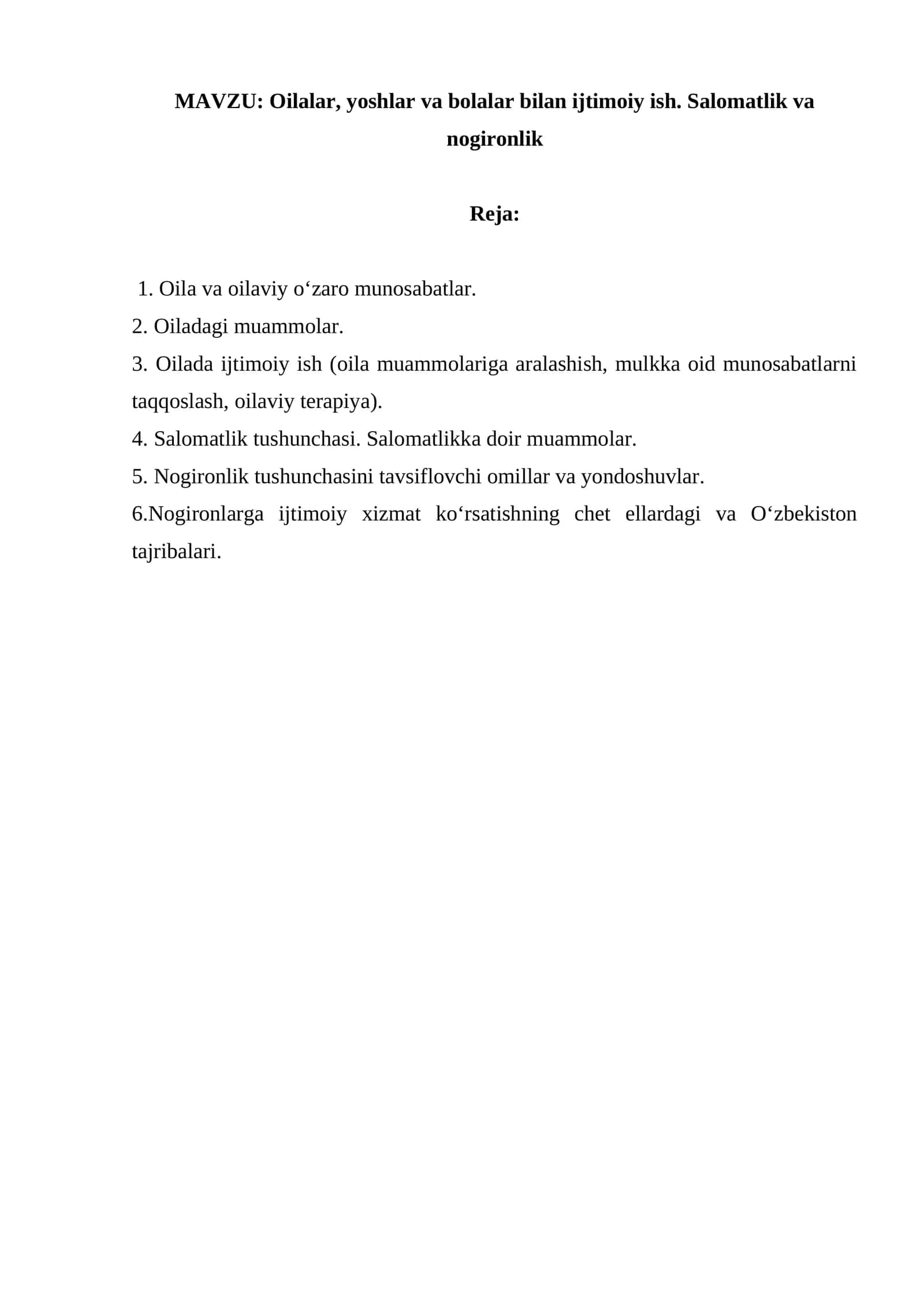 Oilalar, yoshlar va bolalar bilan ijtimoiy 1