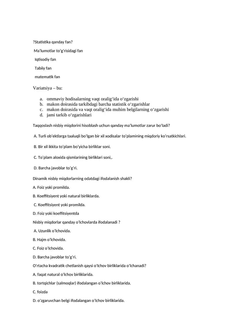 Statistika qanday fan? 1