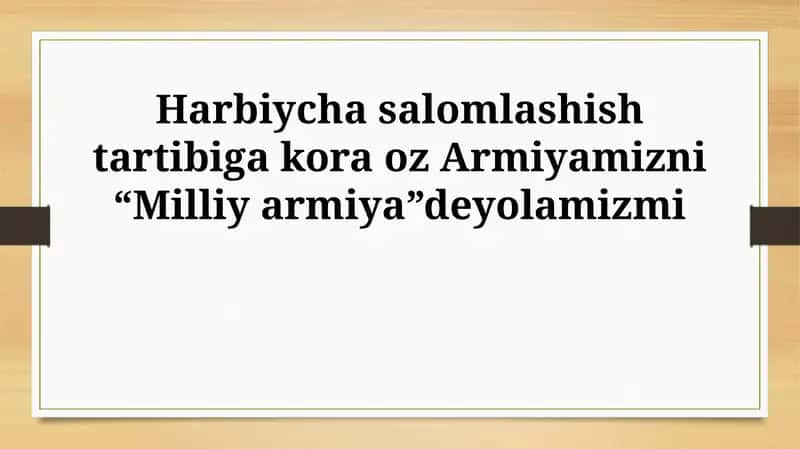 Milliy armiya ta'rifining qonuniyligi va mezonlari 1