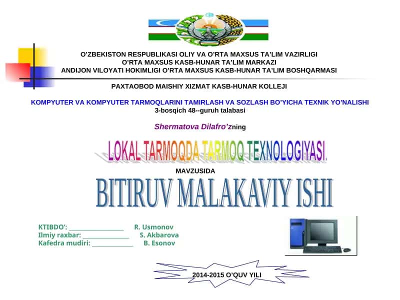 BITIRUV MALAKAVIY ISHI 1
