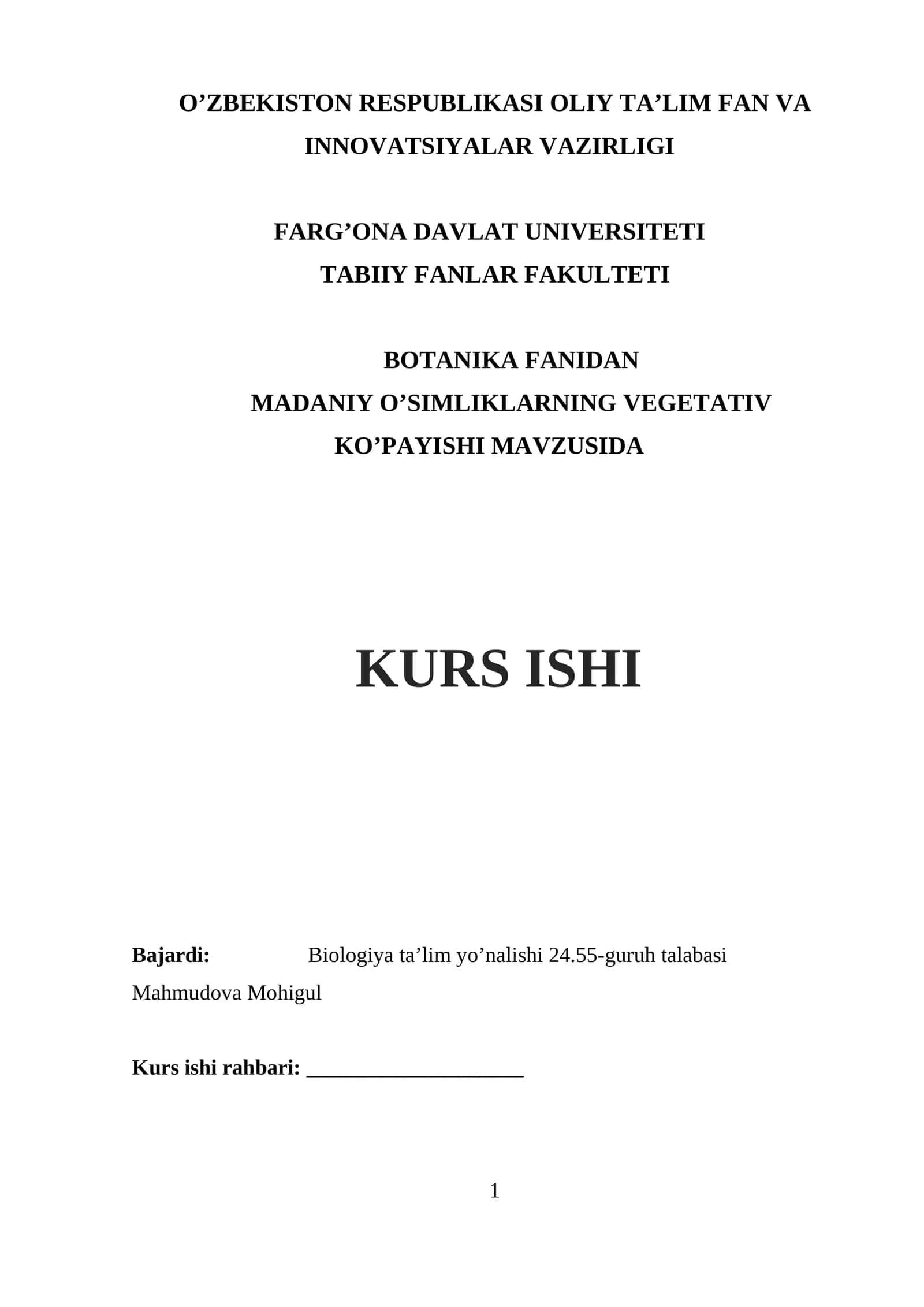 Madaniy o’simliklarning vegetativ ko’payishi 1