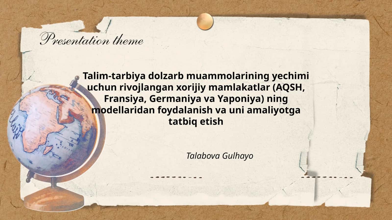 Talim-tarbiya dolzarb muammolarining yechimi 1
