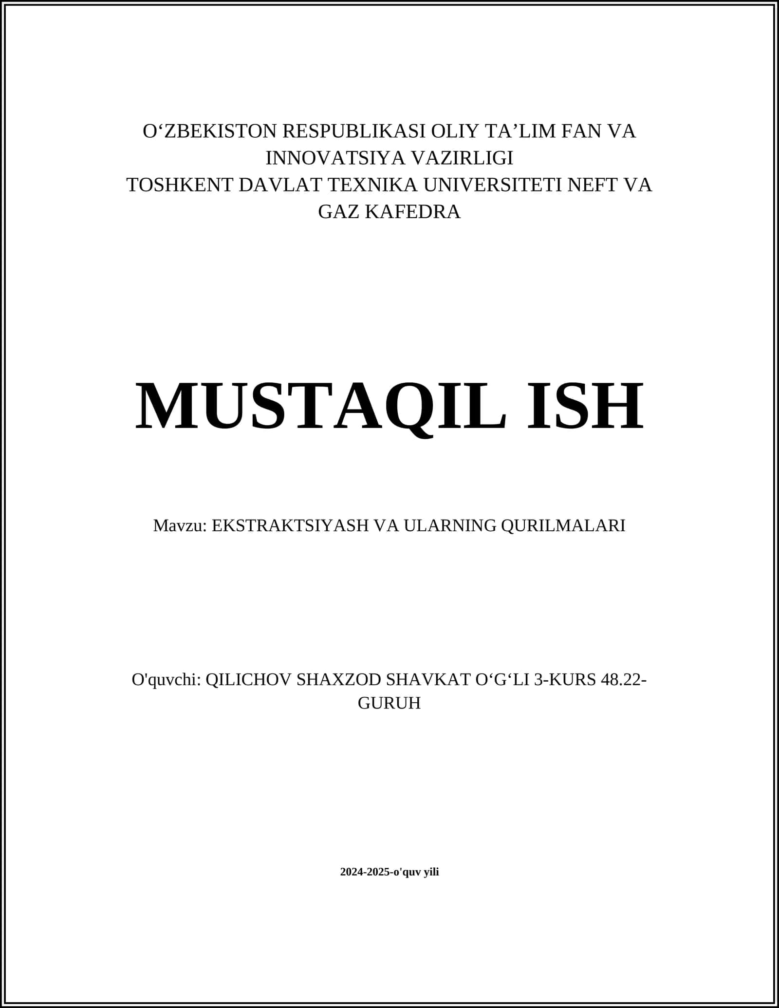 EKSTRAKSIYASH VA ULARNING QURILMALARI 1