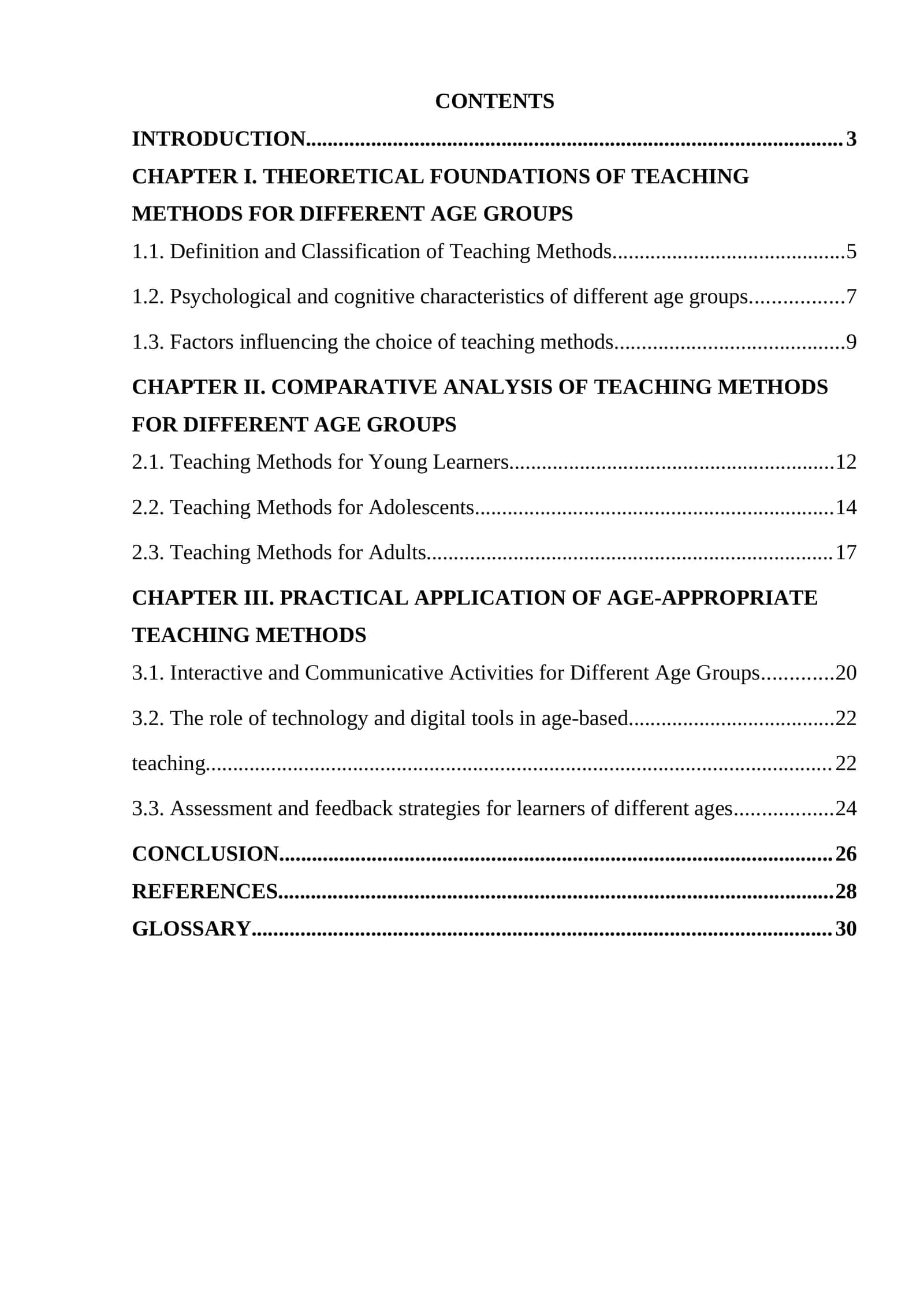 Comparative analysis of teaching methods for different age groups 1