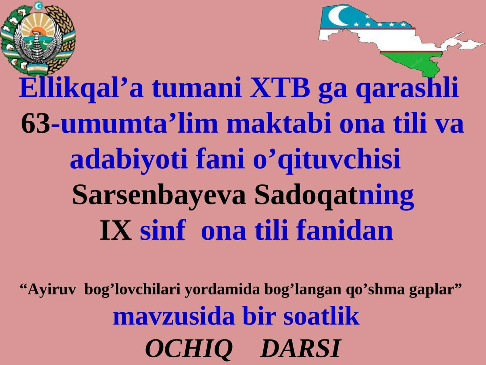 Ayiruv bog’lovchilari yordamida bog’langan qo’shma gaplar 1