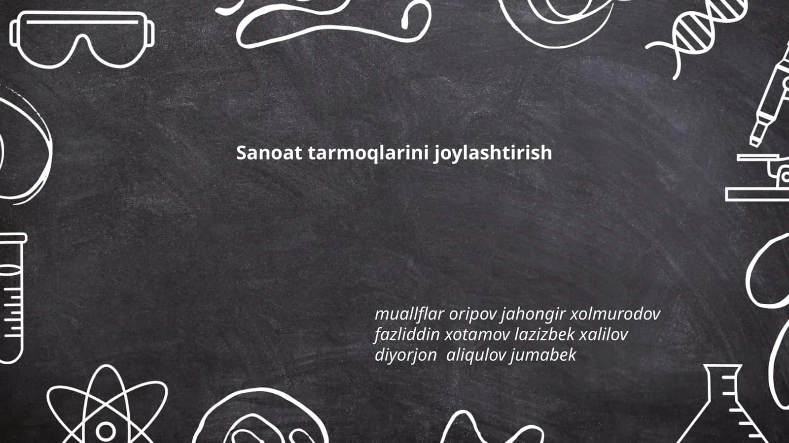 Sanoat tarmoqlarini joylashtirish 1