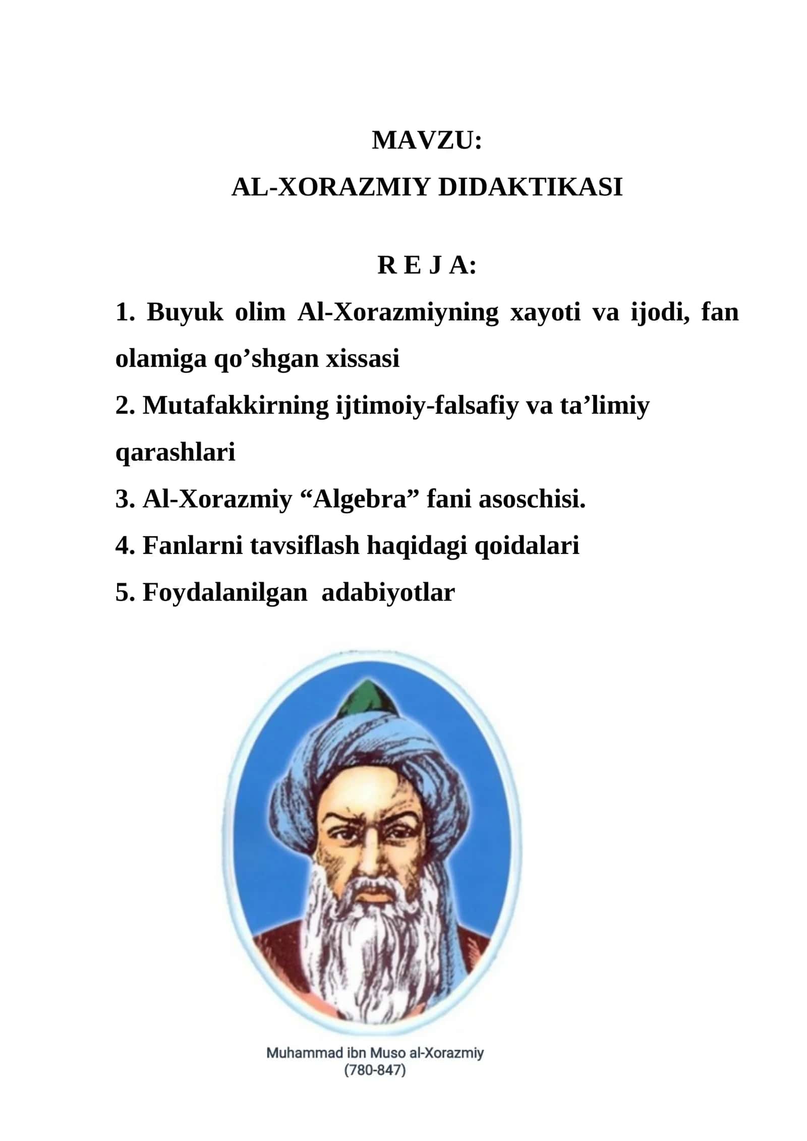 AL-XORAZMIY DIDAKTIKASI 1