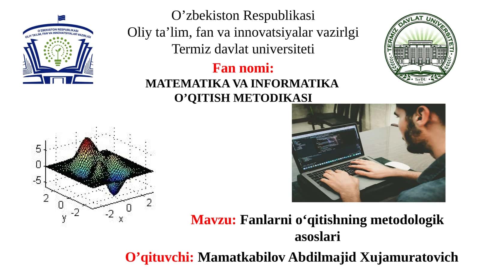Fanlarni o‘qitishning metodologik asoslari 1