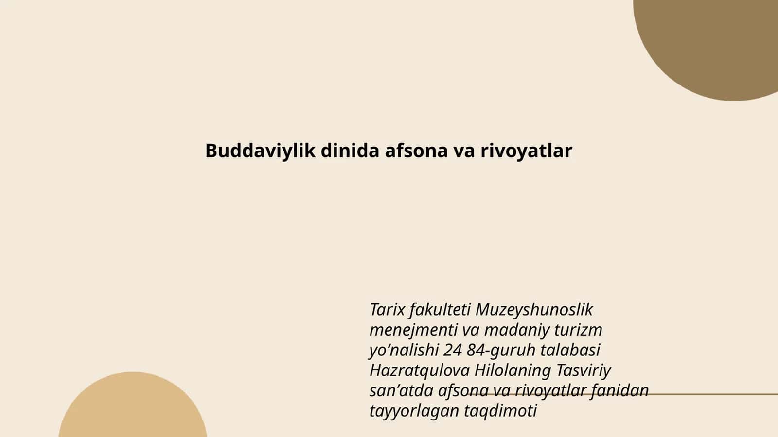 Buddaviylik dinida afsona va rivoyatlar 1