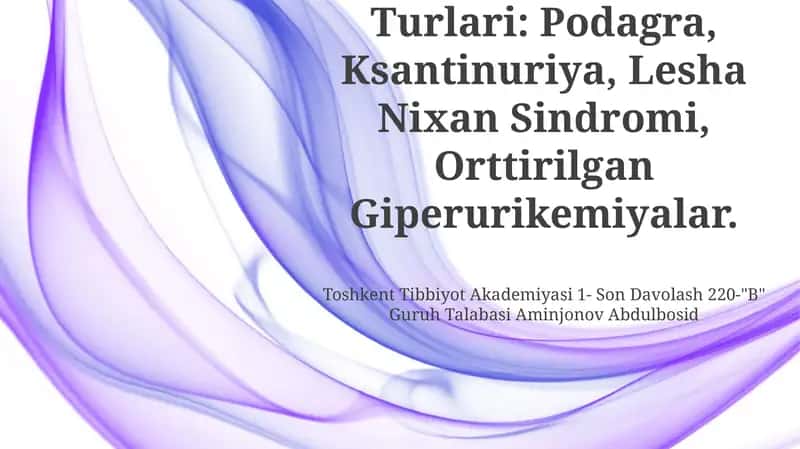Giperurikemiya Turlari 1